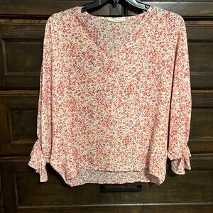 Chic Pink Floral Women's Blouse